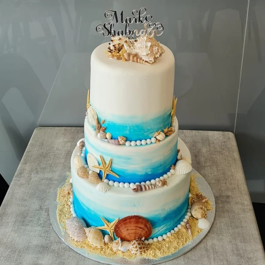 Beach Theme Wedding Cake